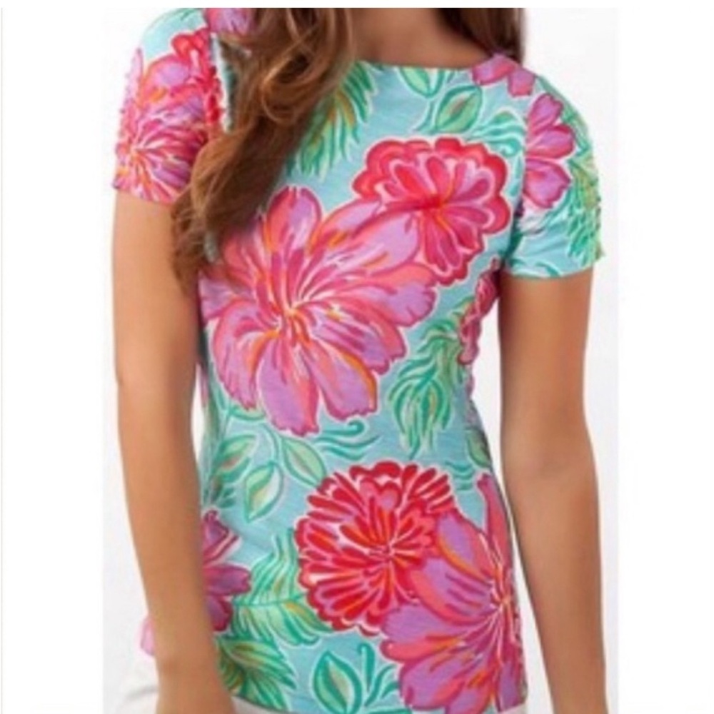 🌴LILLY PULITZER ‘Belina Lana’ Top in Shorely Blue Print